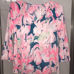 Lilly Pulitzer Willa Flounce Sleeve Top.